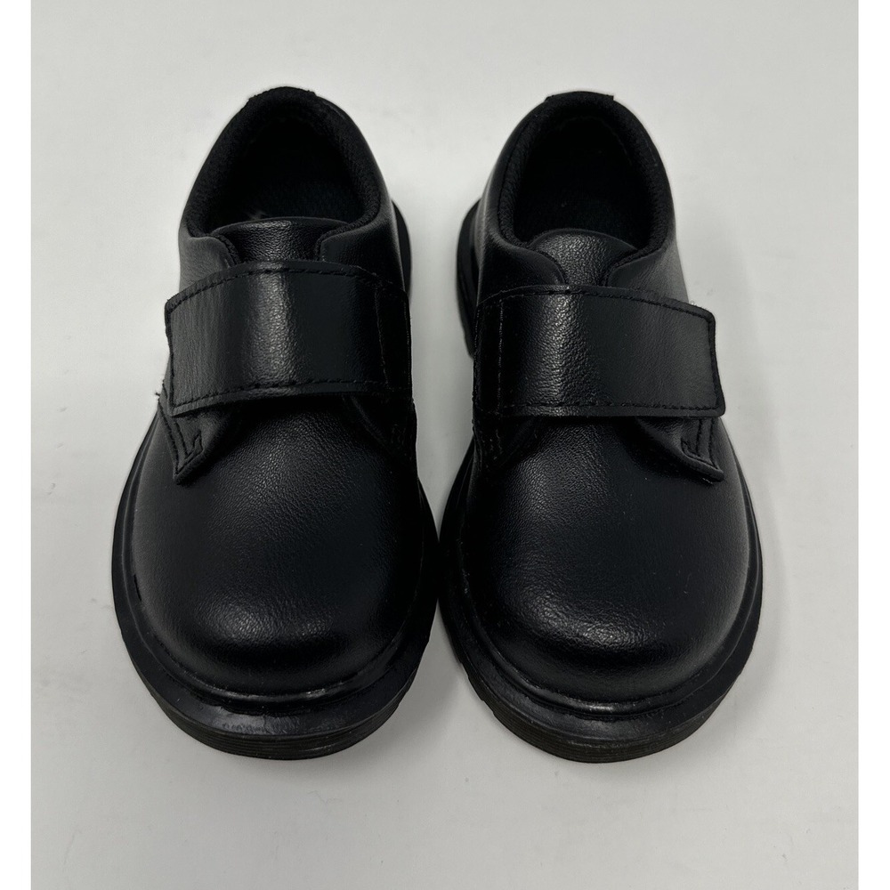 Dr Martens Toddler US 5 Black Leather Hook and Loop Strap Shoes Infant - Picture 4 of 10